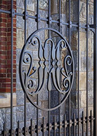 Image of detail on Marist College's Central Gate